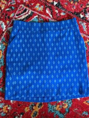 Duluth Trading Company NoGA Natural Cotton Skort in Sapphire Batik